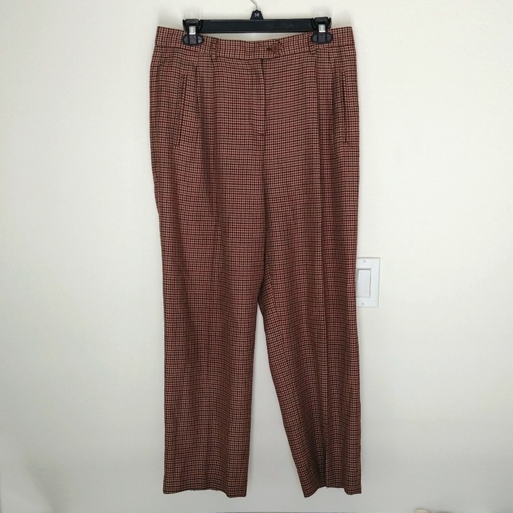 Peter Nygard‎ Pants Women's Size 10 P Tweed Brown/Tan Classic Office